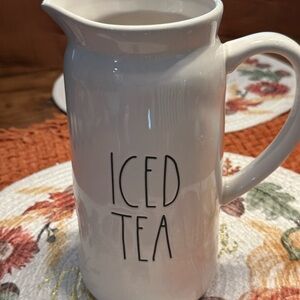 Rae Dunn White Ceramic Iced Tea Pitcher